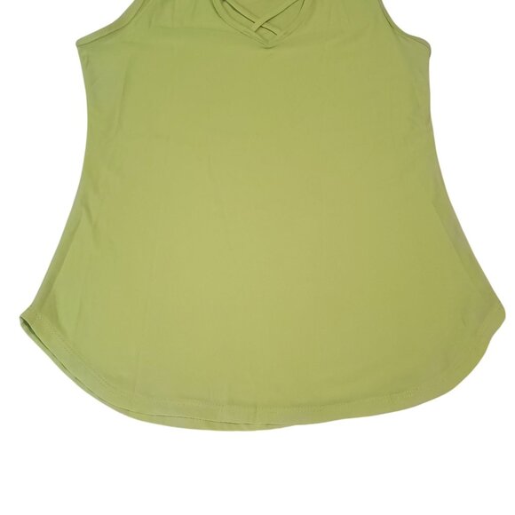 Trendy Js womens blouse Size medium Green color sleeveless key hole Stretchy - Picture 8 of 9